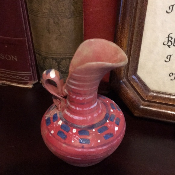 Antique Handmade Clay Pottery Pitcher Mexico HOST PICK - Picture 4 of 8
